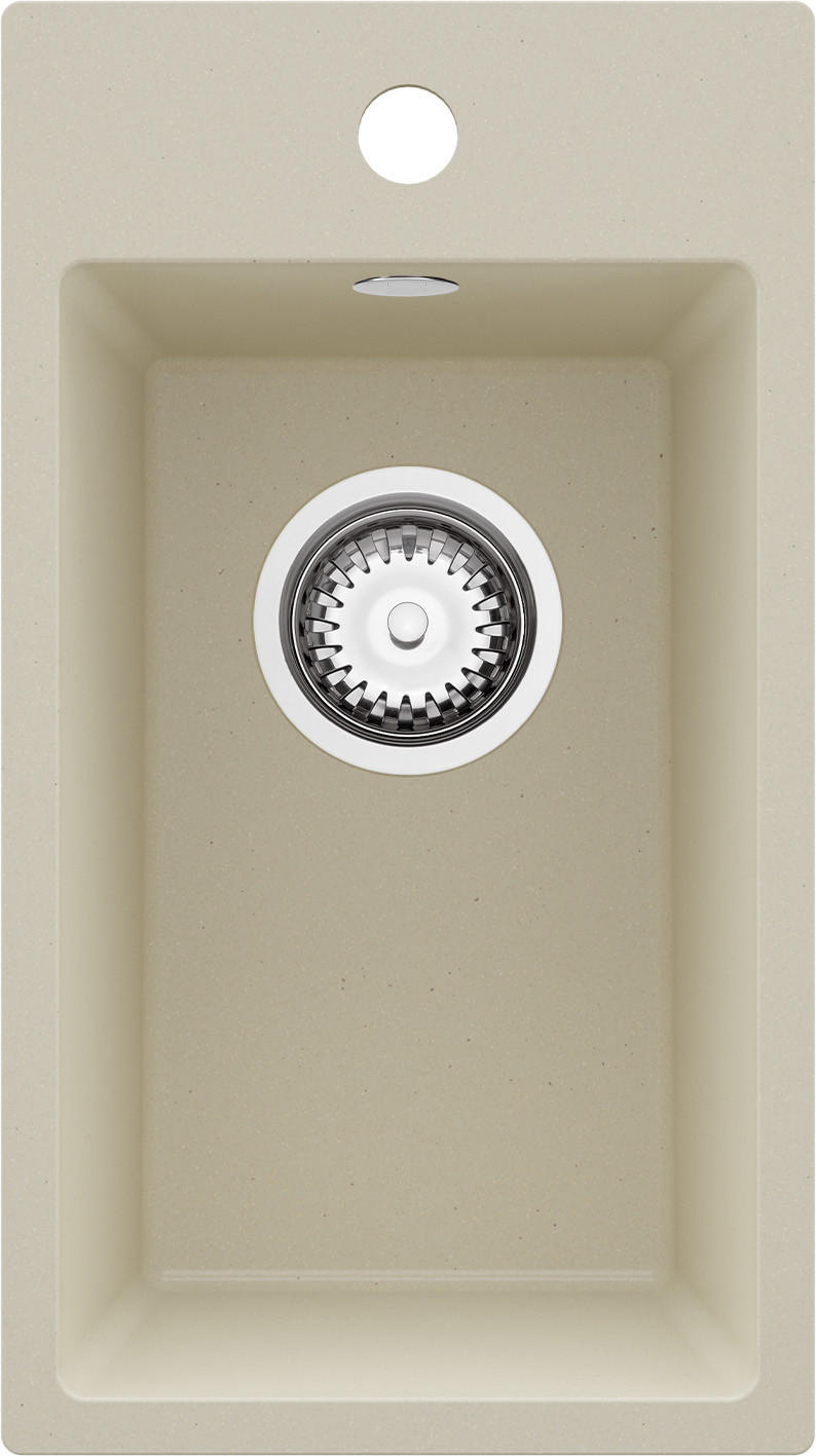 SPÜLBECKEN Riga, 2-er set Beige 28/50 cm 1 Becken + Ablauf-Set ab 30er Unterschrank - Chromfarben/Beige, Kunststoff (28/20/50cm) - Primagran