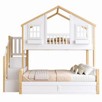 ETAGENBETT mit Stauraumtreppe 90x200/140x200 cm Weiß - Weiß, Holz (90/200cm) - Meubliv