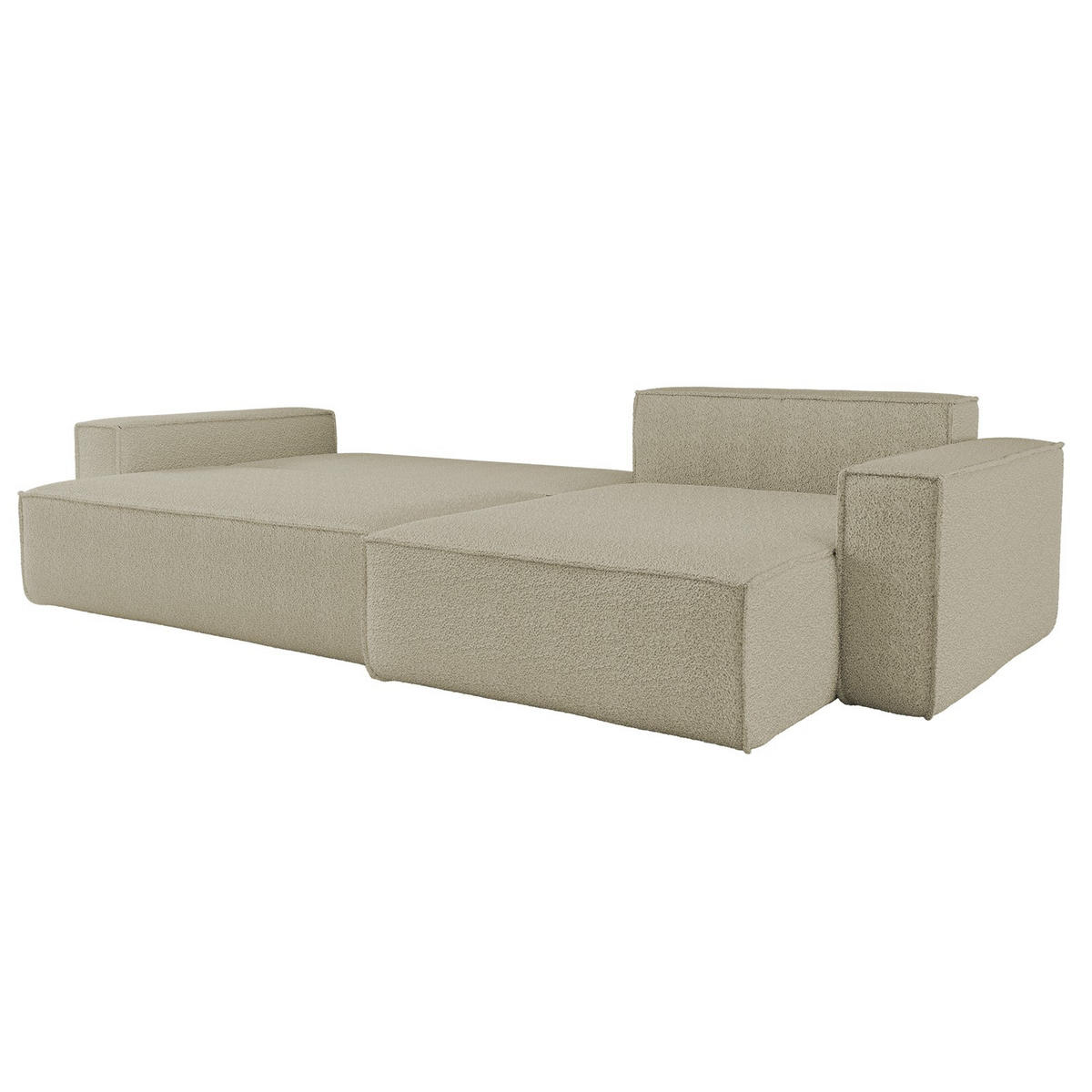 ECKSOFA Mit Schlaffunktion Und Bettkasten, Eckcouch BEST XL Stoff Quelle Beige Rechts - Beige/Schwarz, Holz/Kunststoff (142/142cm) - Kaiser Möbel