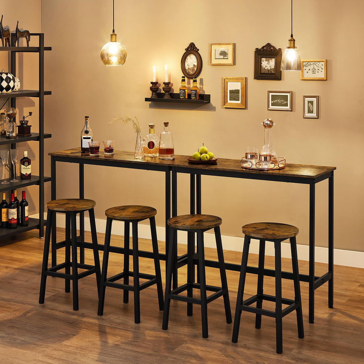 BARTISCH-SET KAMPALA - Braun, Holzwerkstoff (40/100/90cm) - Hansiro