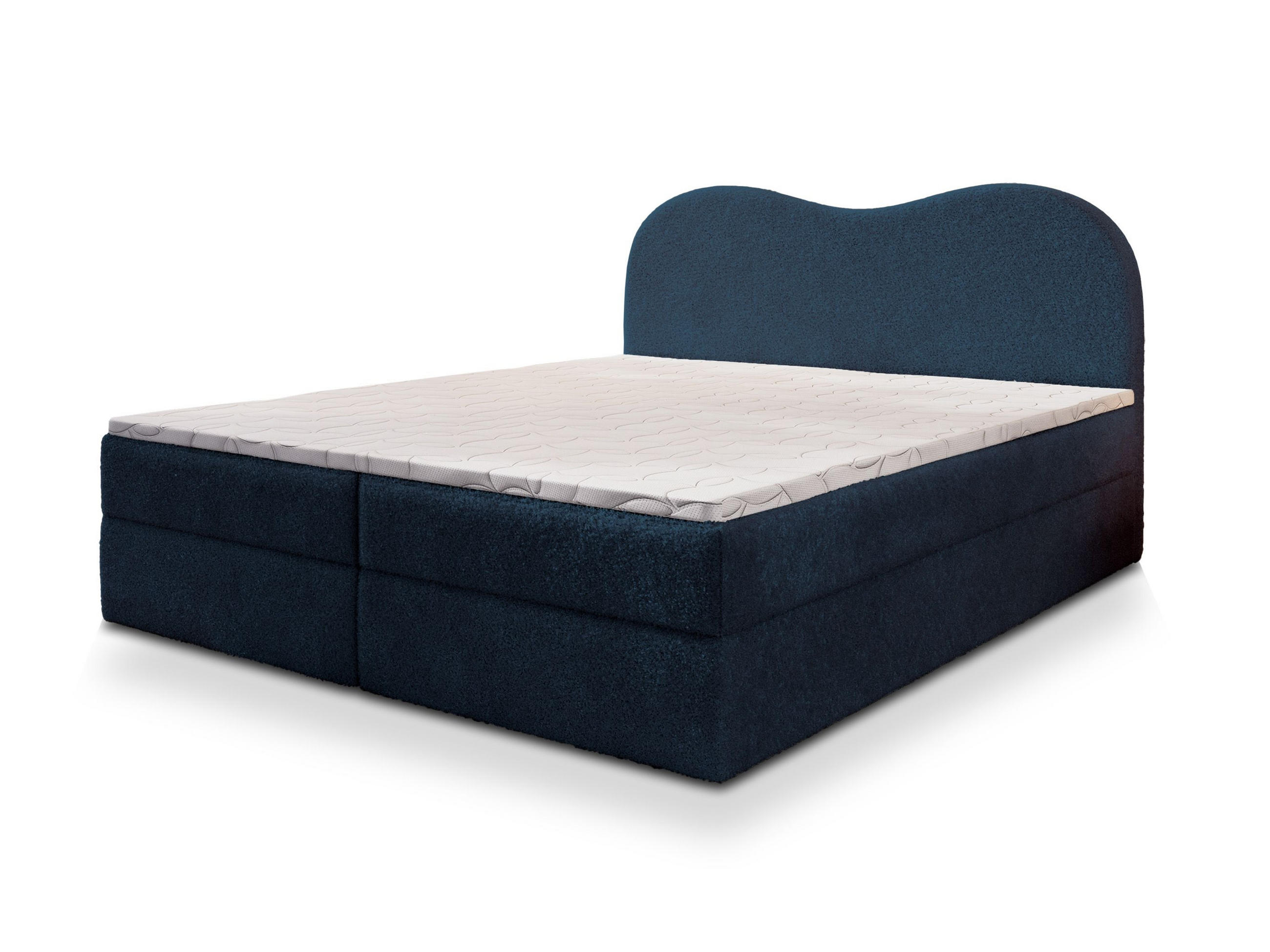 BOXBETT FLUVIA N 180x200 cm mit Matratze und Topper - Blau - Blau, Holz (180/200cm) - MASSENO