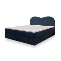BOXBETT FLUVIA N 180x200 cm mit Matratze und Topper - Blau - Blau, Holz (180/200cm) - MASSENO