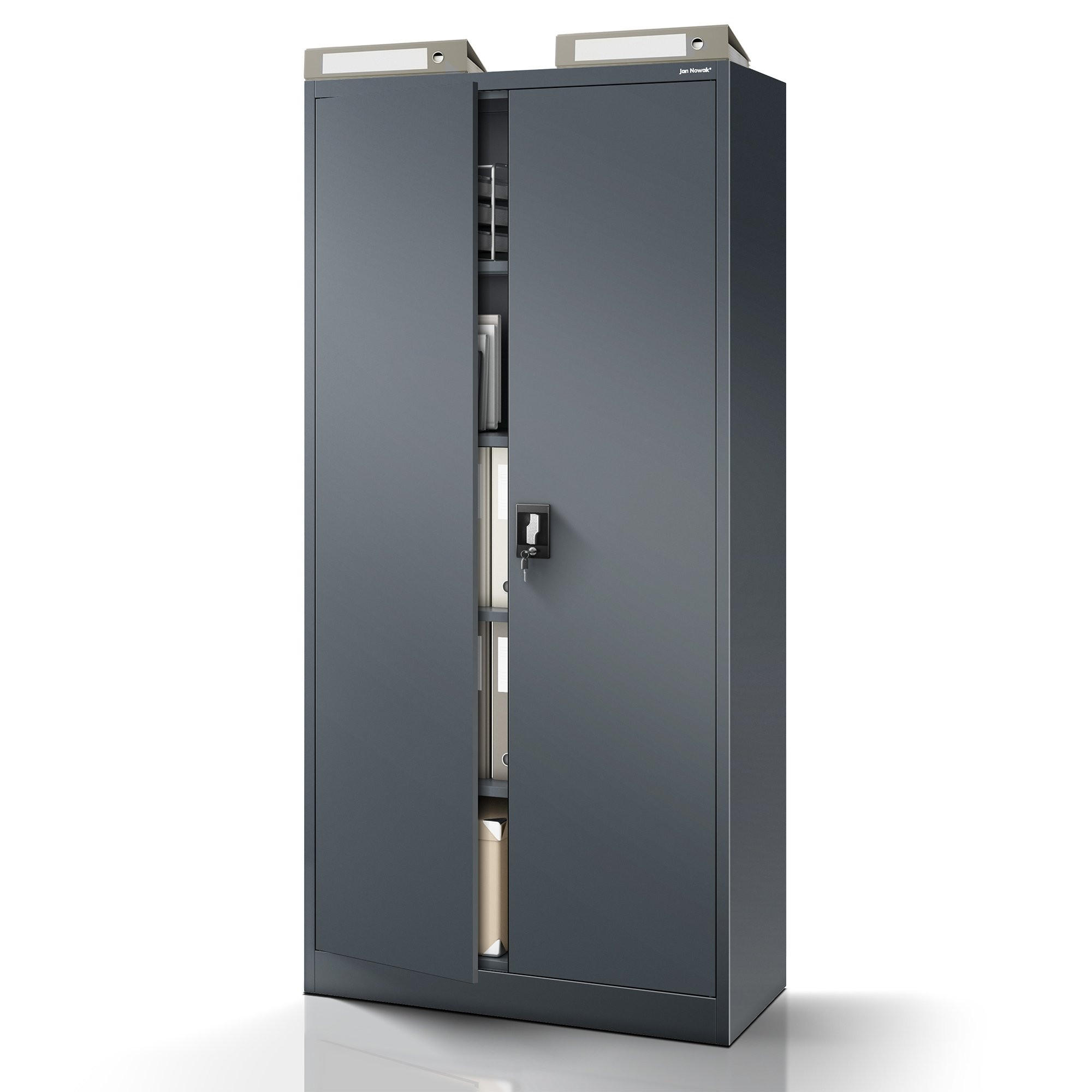AKTENSCHRANK JAN 185x90x45 cm - Anthrazit, Metall (90/185/40cm) - Jan Nowak