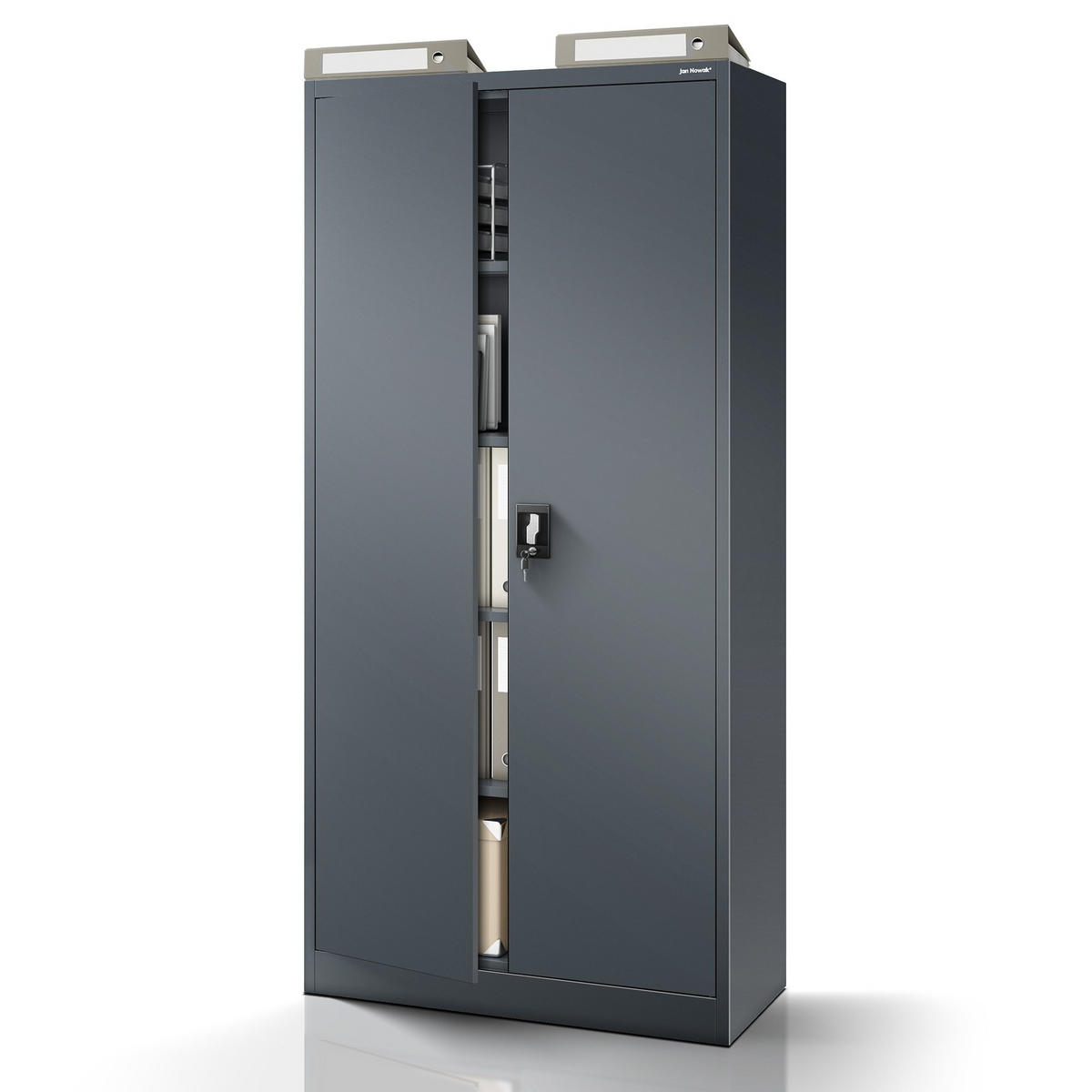 AKTENSCHRANK JAN 185x90x45 cm - Anthrazit, Metall (90/185/40cm) - Jan Nowak