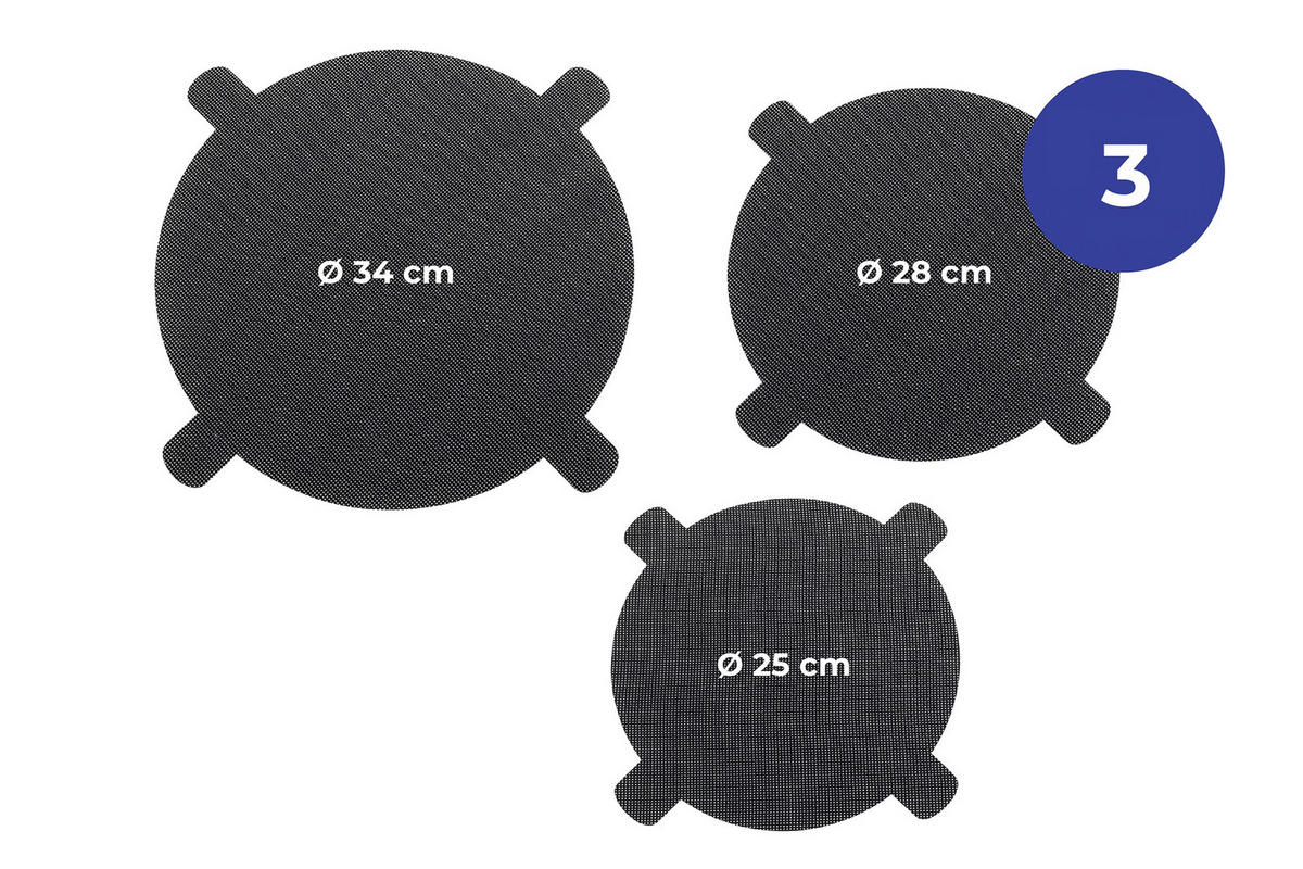PFANNENSCHONER 3er-Set - Schwarz, Textil (25/25cm) - Maximex