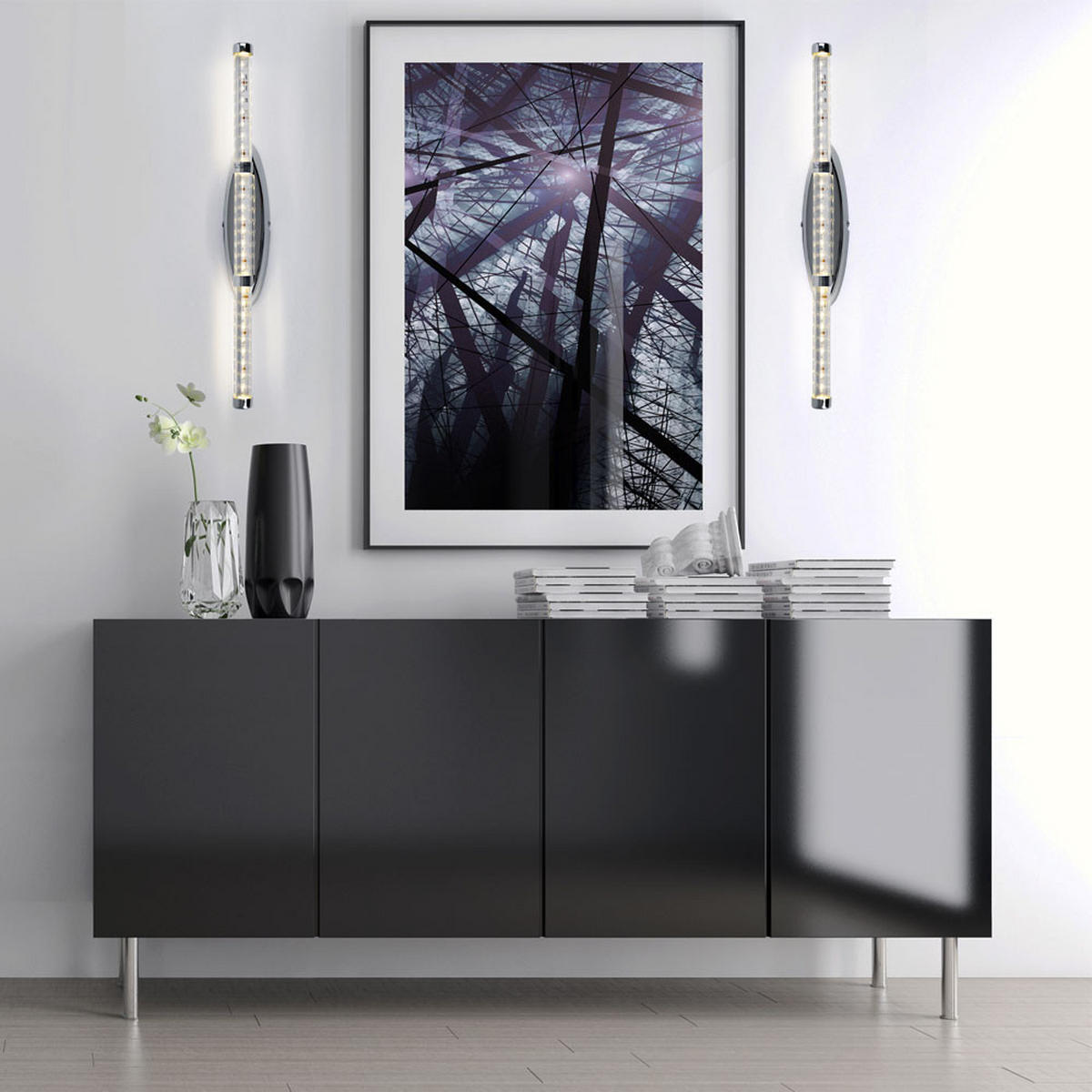 LED WANDLEUCHTE Chrom klar Silber - Silberfarben, Metall (7/50/7.3cm) - Globo Lighting