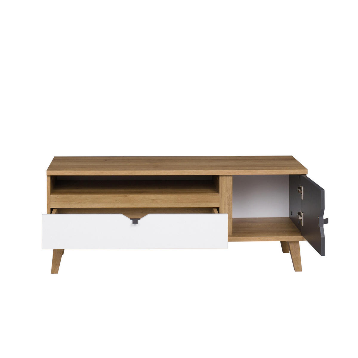 TV-LOWBOARD Aster 120 cm mit Schublade - Eichefarben/Graphitfarben, Holzwerkstoff/Kunststoff (120/48/40cm) - Ravio