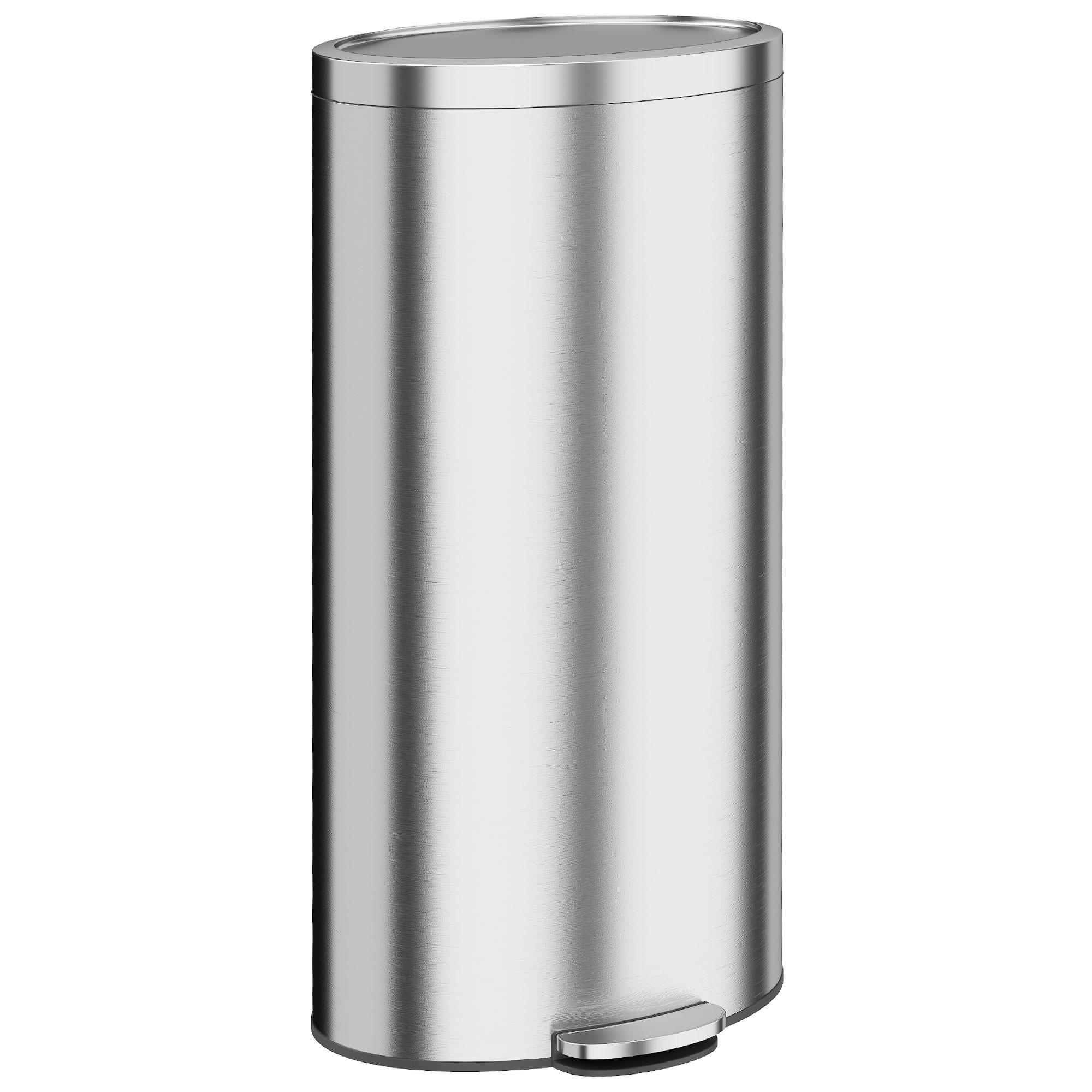 KÜCHENMÜLLEIMER ABS Edelstahl 410 Silber - Silberfarben, Metall (34.5/64.2/33.5cm) - HOMCOM