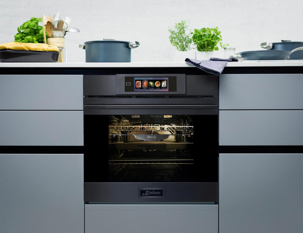 MULTIFUNKTIONS-ELEKTRO-BACKOFEN EH 6347 + KCT 9110 FI Induktionskochfeld 90 cm - Schwarz, Metall (59.4/59.4/57.5cm) - Kaiser Küchengeräte