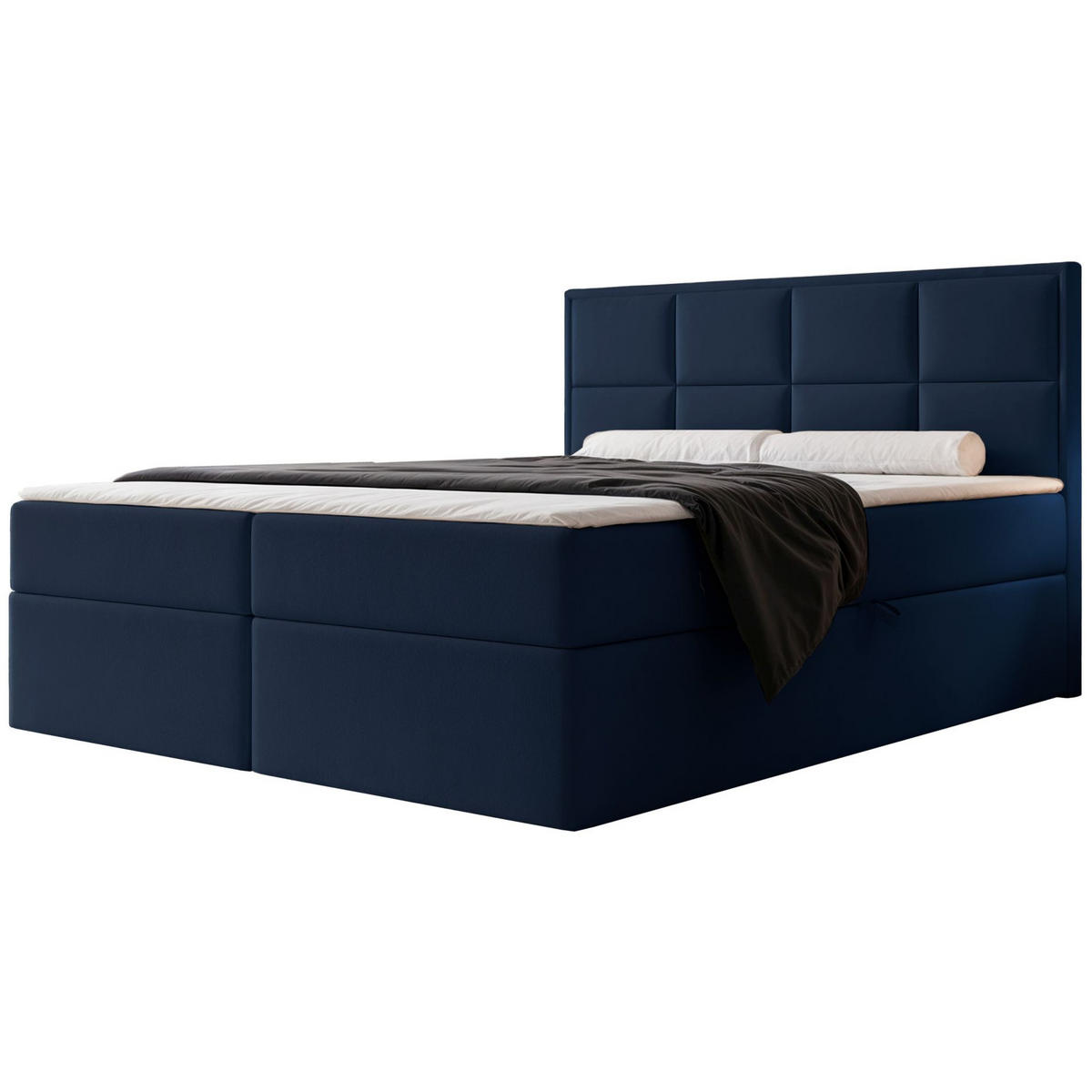 BOXBETT Silensio Marineblau Samt 160x200 cm - Dunkelblau, Textil (160/200cm) - Selsey
