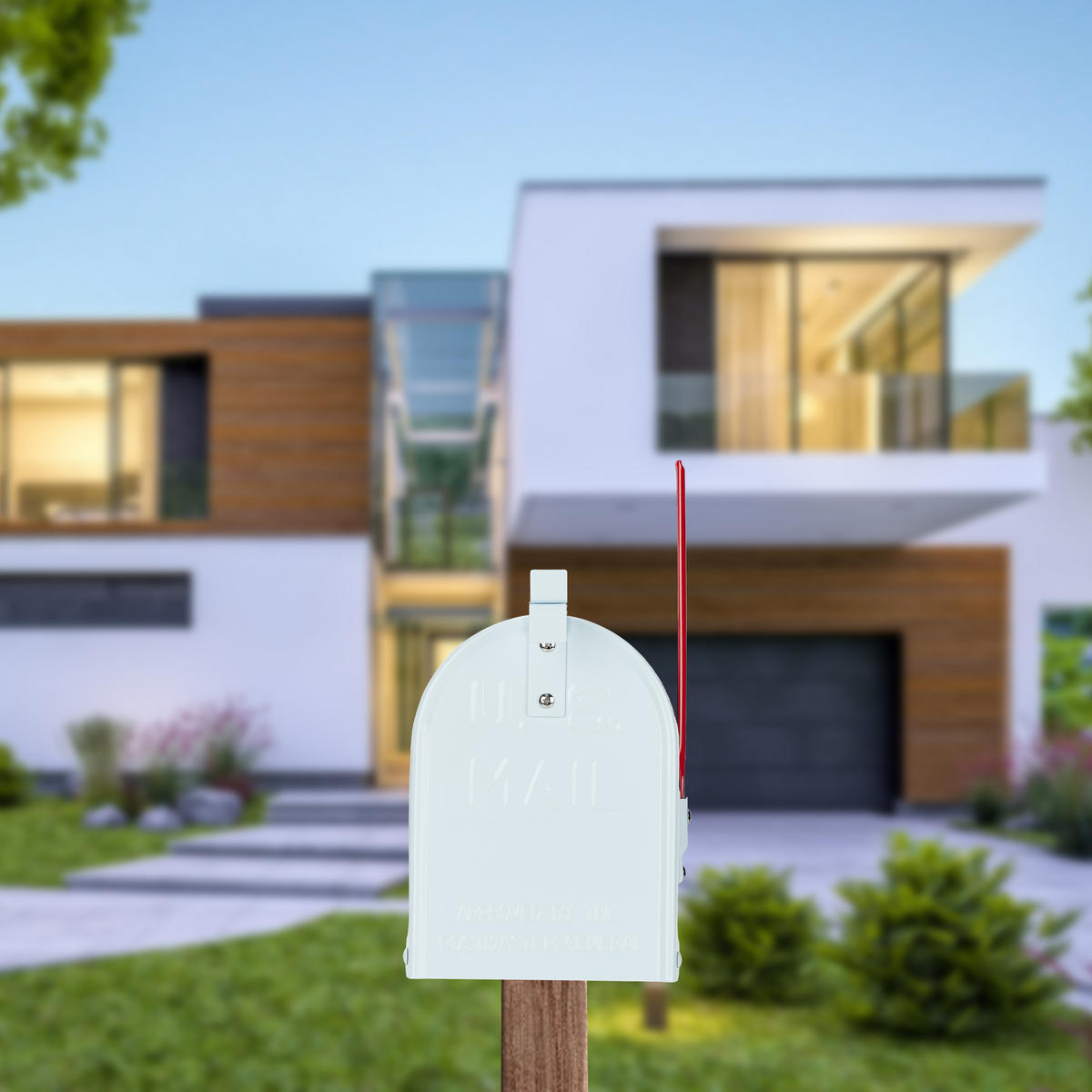 US-MAILBOX - Weiß, Metall (22cm) - Relaxdays