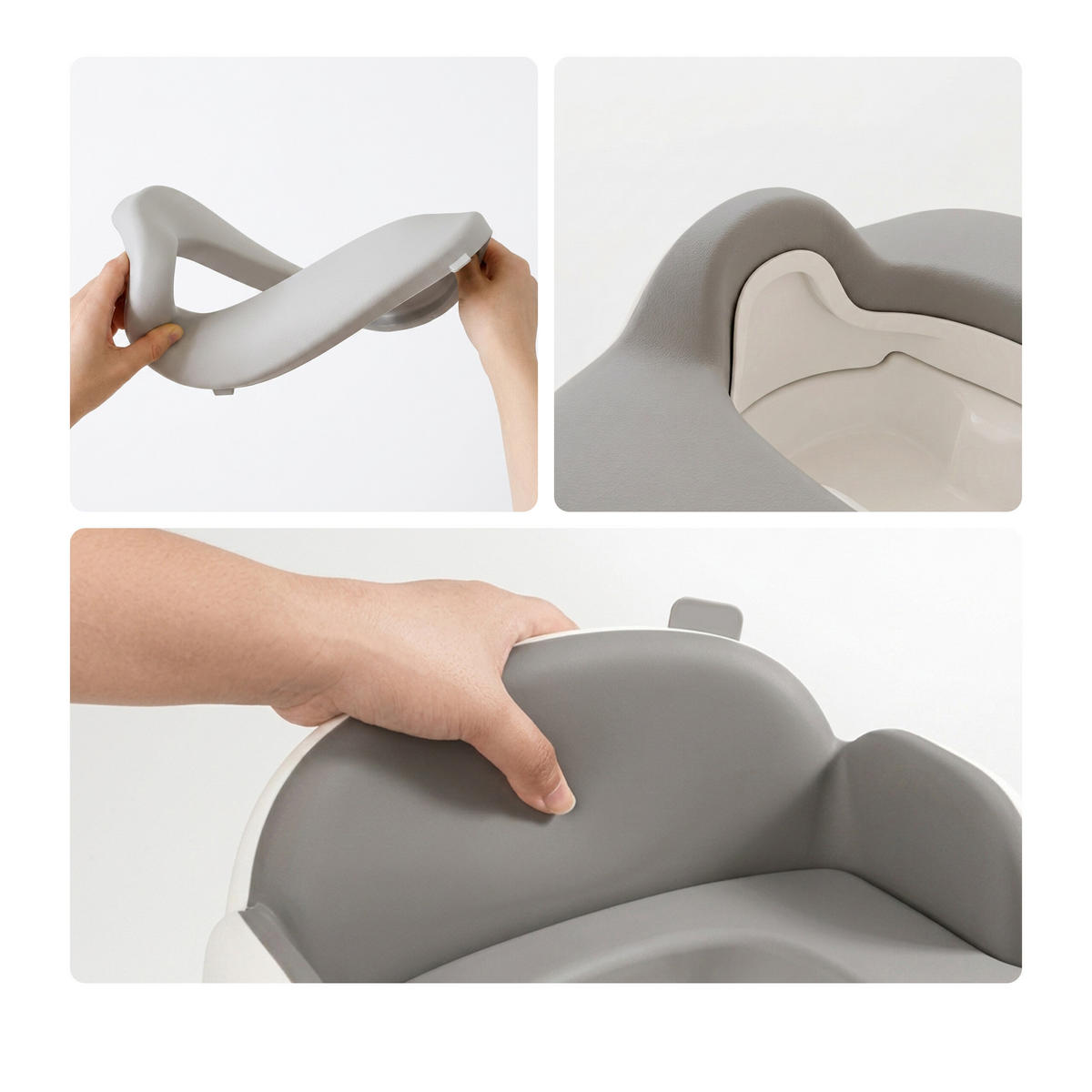 NOČNÍK Šedá Bílá 4-v-1 s víkem - různobarevná, plast (36.5/29cm) - Relaxdays