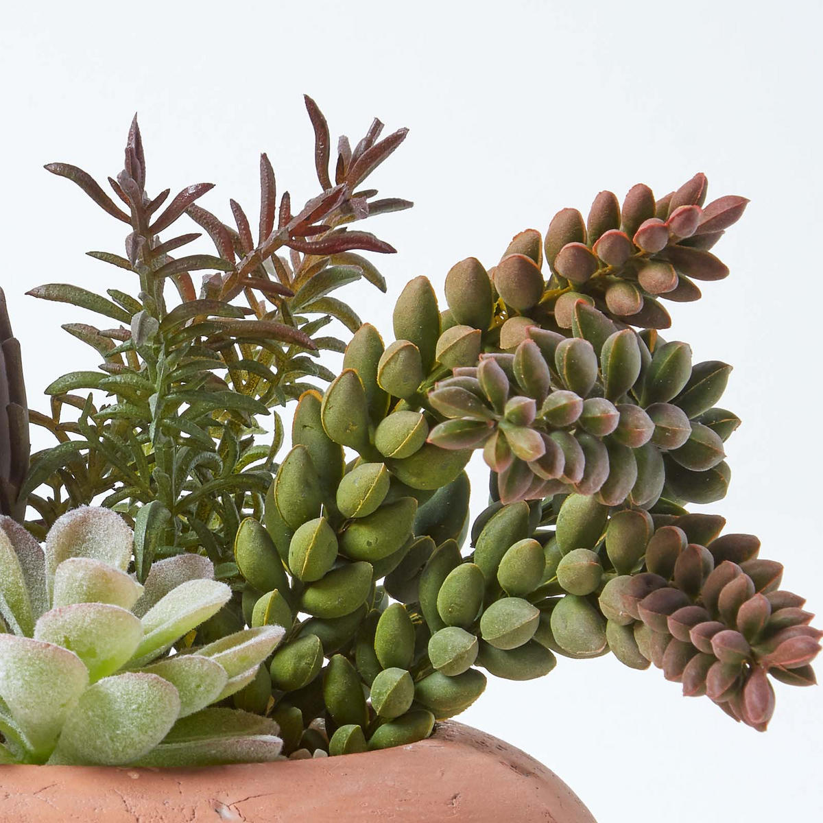 KUNSTPFLANZEN Sukkulenten-Arrangement in Deko-Schale, 15 cm - Grün, Kunststoff (14cm) - Homescapes