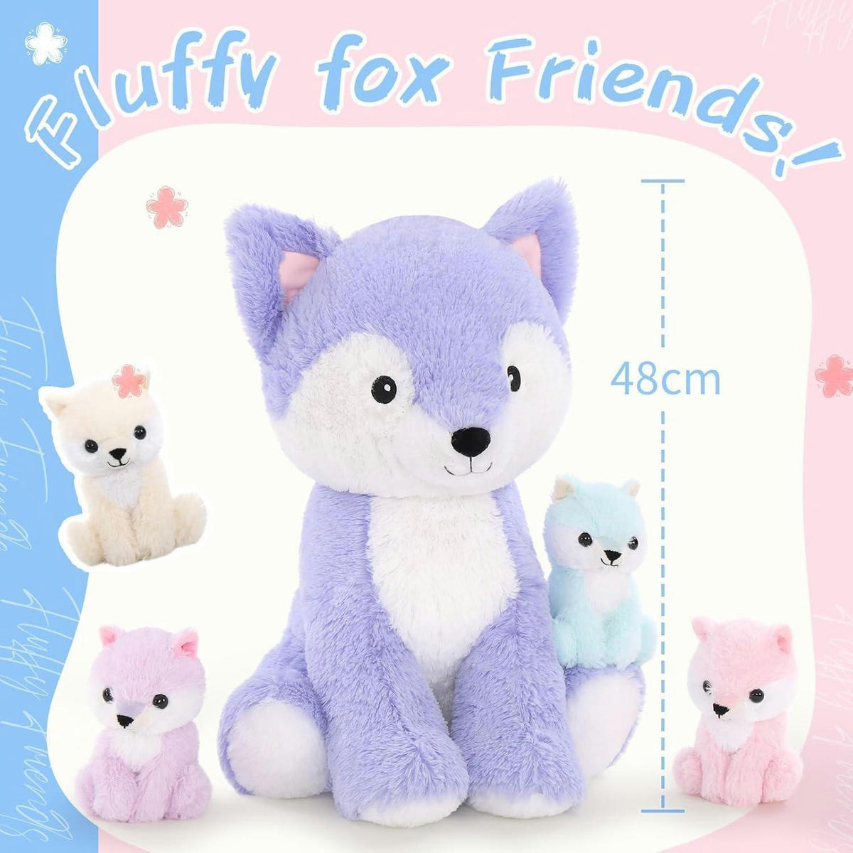 STOFFTIER Fuchs mit 4 Babys 48 cm - Multicolor, Textil (40/50cm)