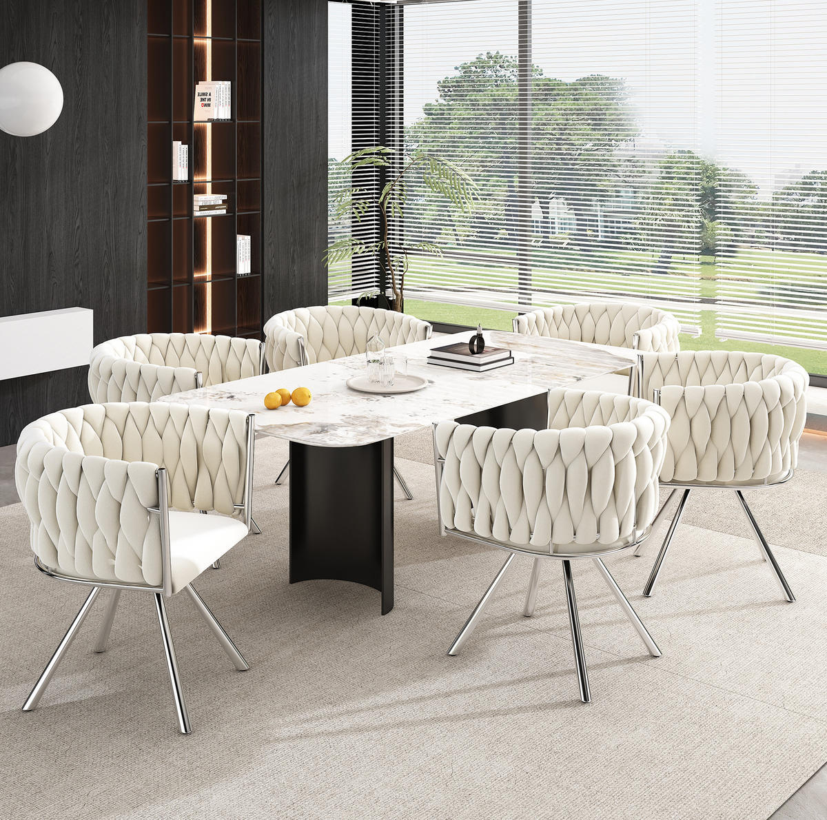 ESSZIMMERSTUHL 2er-Set drehbar Samt Beige mit Metallgestell - Beige, Metall (54/72/59cm) - Meubliv