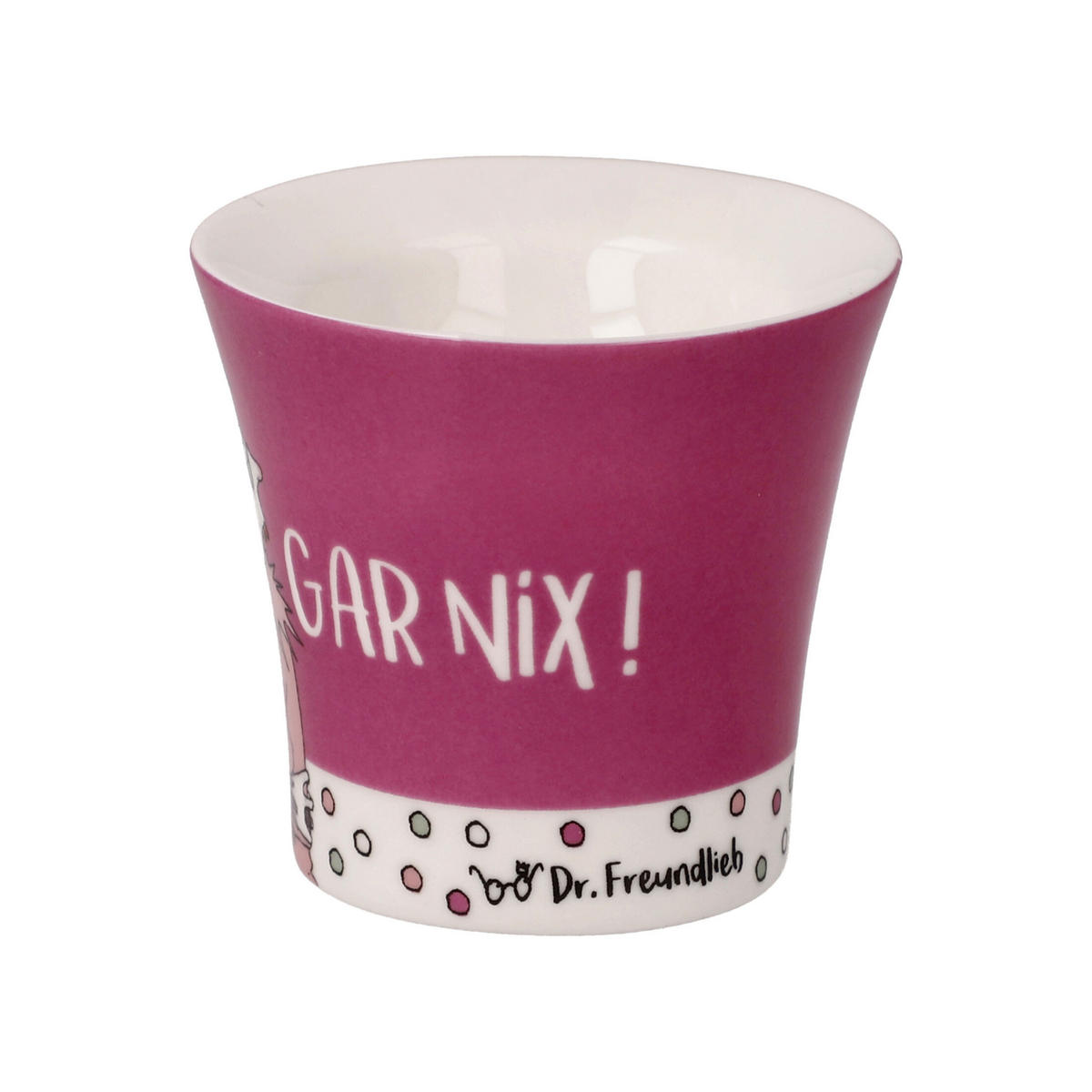 EIERBECHER 2er Set Barbara Freundlieb - Ich muss gar nix, New Bone China, Bunt, 6 cm - Multicolor, Keramik (6.5/6/6.5cm) - Goebel