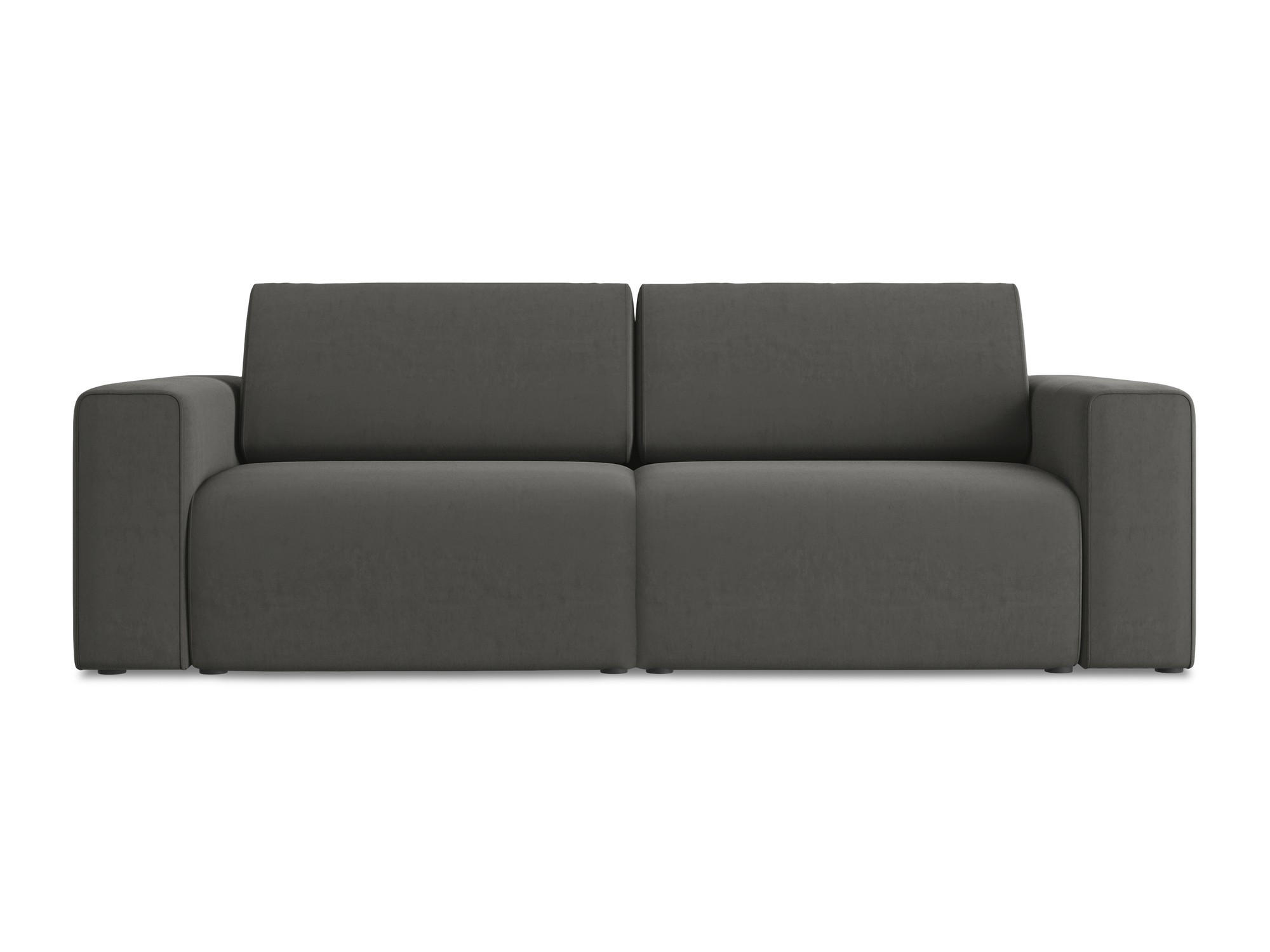 3-SITZER SOFA Samt Stoff Grau - Dunkelgrau/Schwarz, Kunststoff/Textil (224/80/103cm) - Makamii