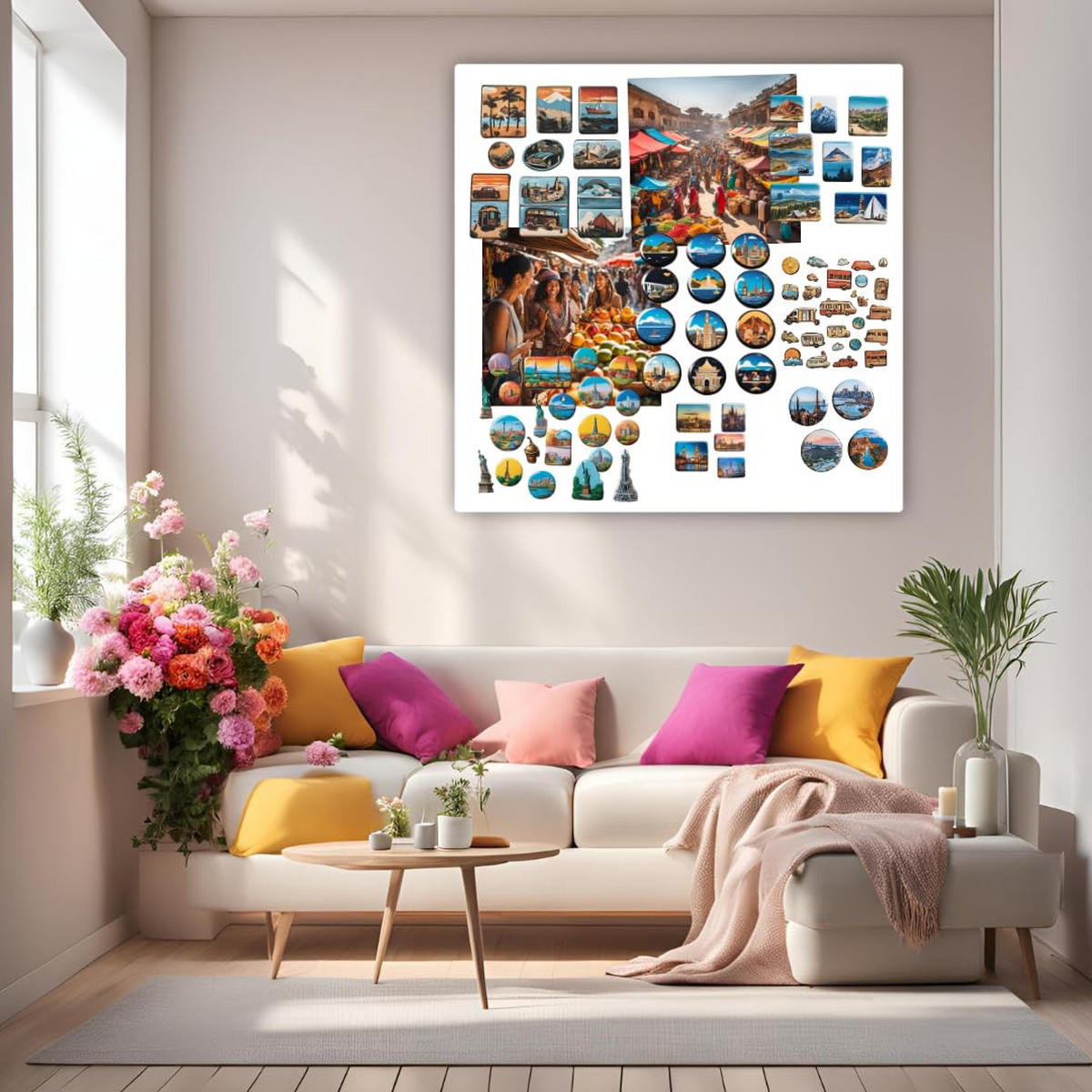 MAGNETTAFEL Klein & Groß Weiß 80x80 cm - Magnetisches Stahlboard für Magnete, Fotos und Notizen, Beschreibbar - Weiß, Metall (80/80/0.7cm) - ANWICAR