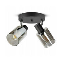 DECKENLEUCHTE TUBE - Transparent/Schwarz, Glas/Metall (9/20/22cm) - kiki design