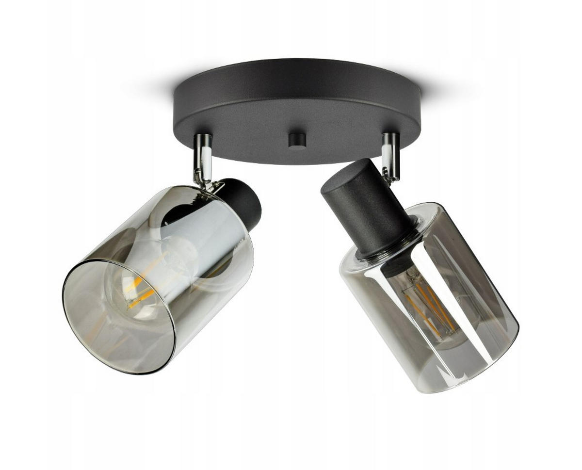 DECKENLEUCHTE TUBE - Transparent/Schwarz, Glas/Metall (9/20/22cm) - kiki design