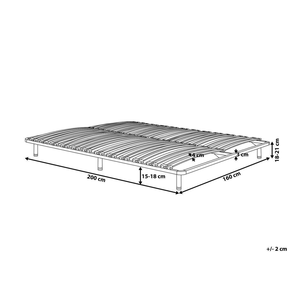 LATTENROST 160x200 cm Schwarz Combourg - Schwarz, Metall (160/21/200cm) - Beliani