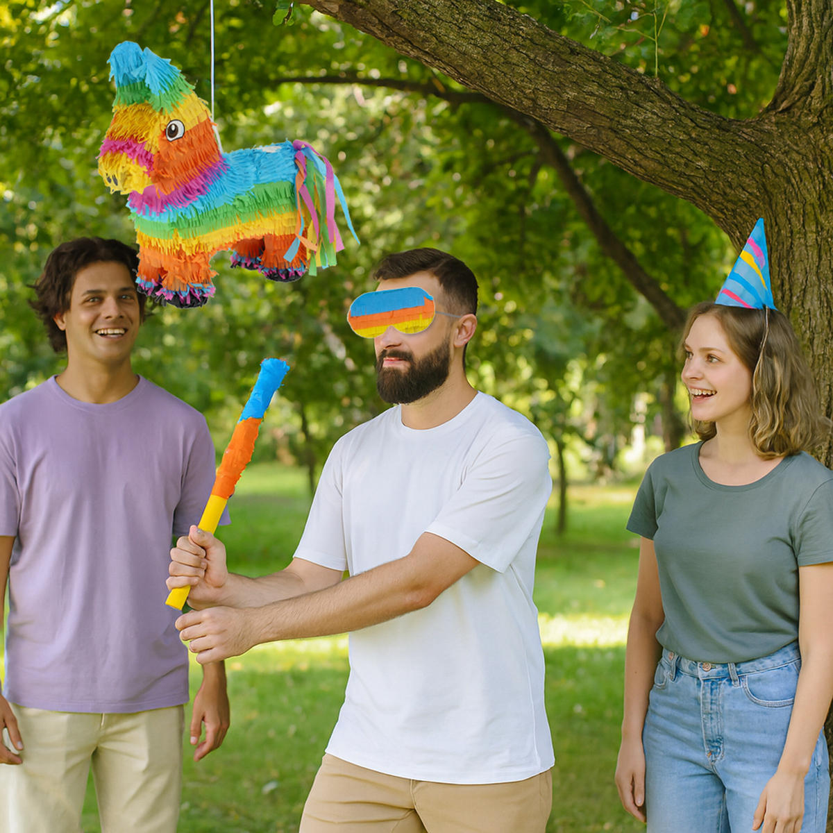 PINATA - Multicolor, Papier/Wellpappe (35/38/12cm) - Relaxdays