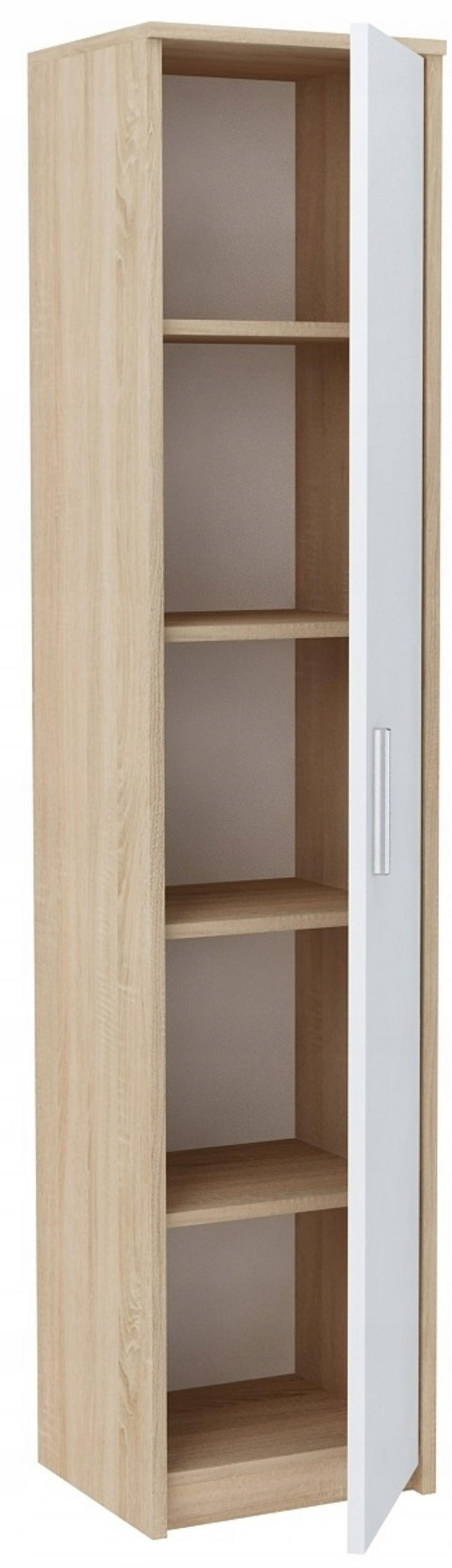 HOCHREGAL BODO R40Z Sonoma Eiche–Weiß 40/35/182 cm - Weiß/Sonoma Eiche, Holzwerkstoff (40/182/35cm) - Matkam Möbel