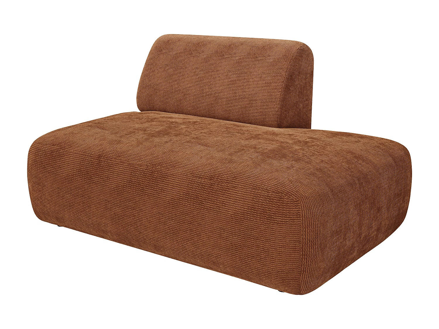 RECAMIERE ohne Schlaffunktion - 1 Person - samt - terracotta Pogni - Terracotta, Textil (130/73/97cm) - Vente-Unique