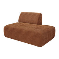 RECAMIERE ohne Schlaffunktion - 1 Person - samt - terracotta Pogni - Terracotta, Textil (130/73/97cm) - Vente-Unique