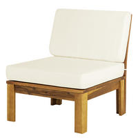 LOUNGESESSEL - Webstoff / Akazie massiv - Weiß, Holz/Textil (60/73/71cm) - home24