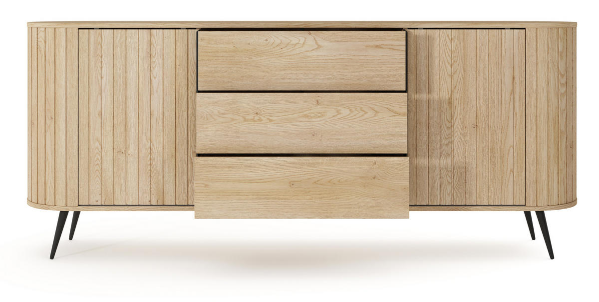 KOMMODE 195 cm Delano mit Schubladen, Eiche Cremona - Eichefarben, Holz (196/82/40cm) - Emporius