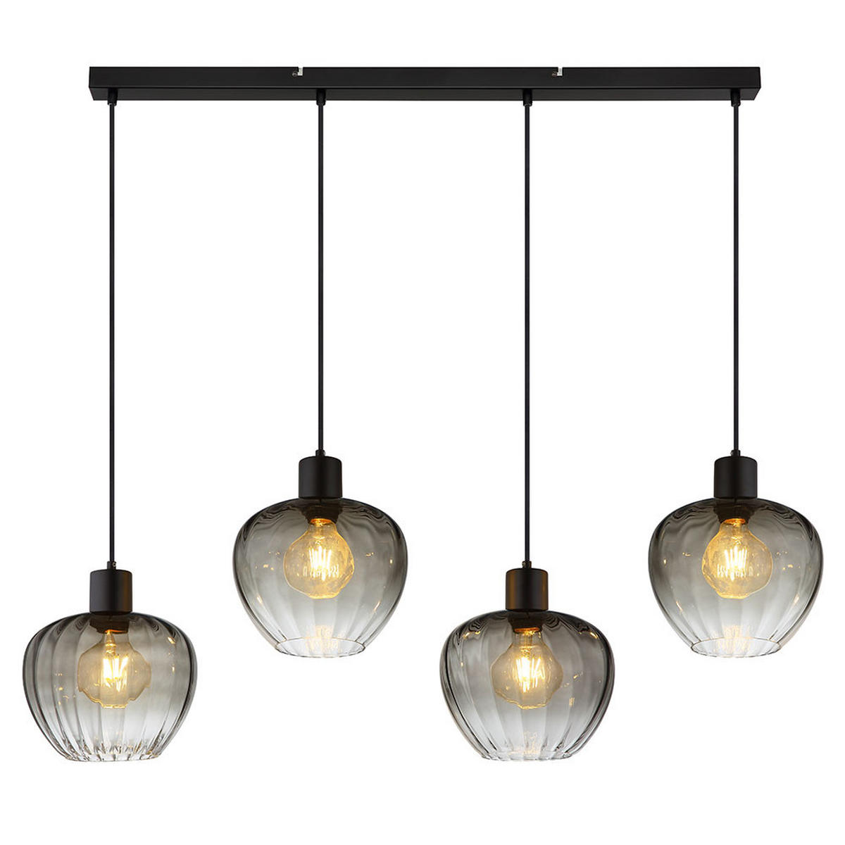 HÄNGELEUCHTE Glas Rauchfarben Schwarz - Grau, Glas (108/24/120cm) - Nowa