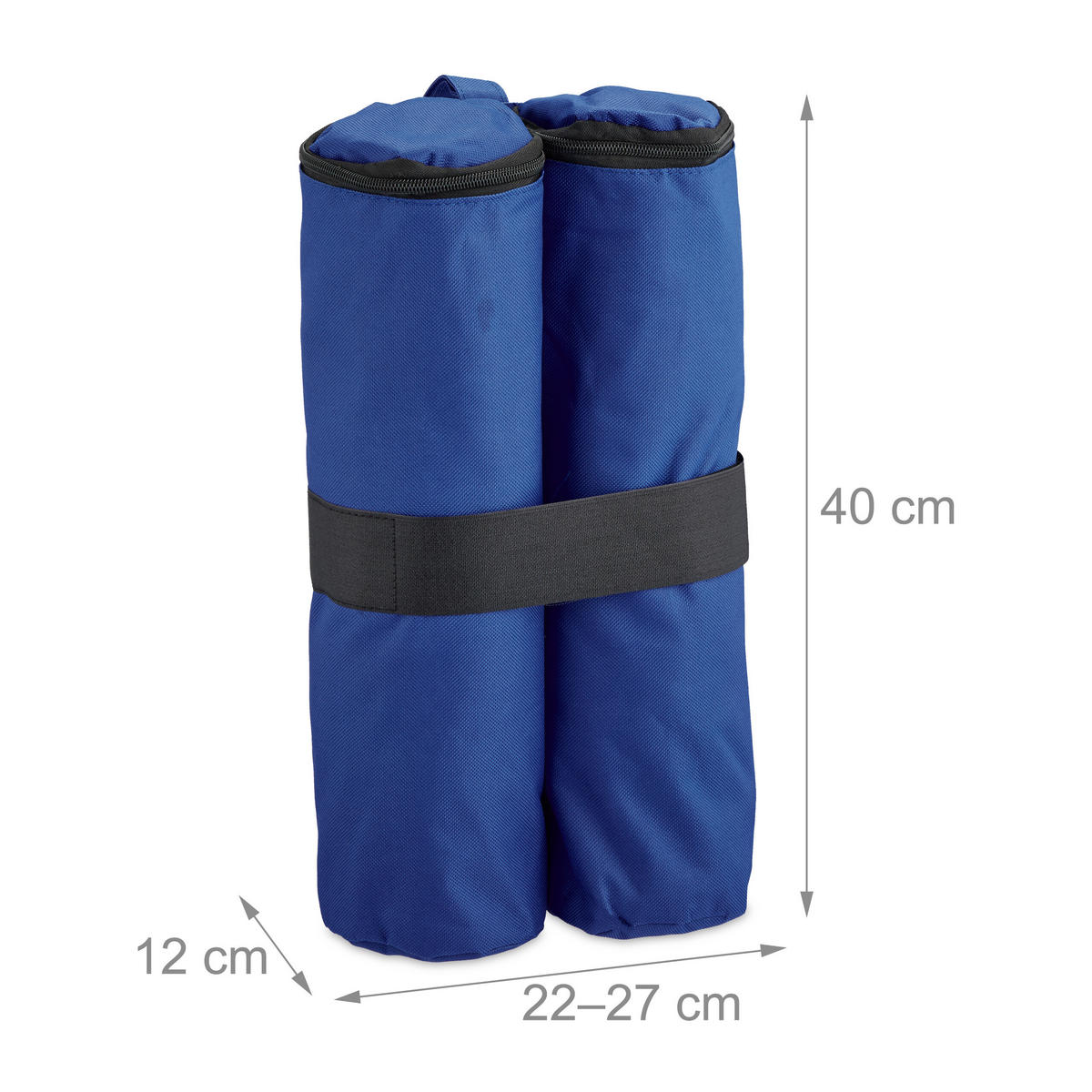 4XPAVILONOVÉ pytle s pískem - modrá, kov/textil (42/40/1.5cm) - Relaxdays