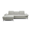 ECKSOFA FELICE L-S Hellgrau Geflochtener Stoff mit Schlaffunktion - Creme, Holz (284/166cm) - MASSENO