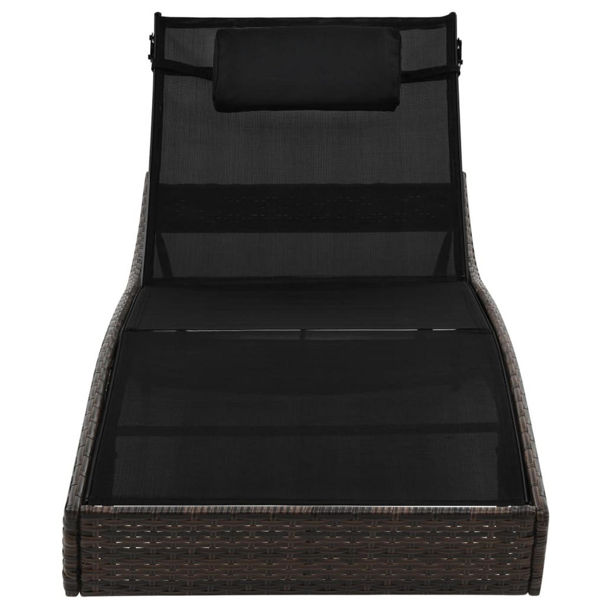 SONNENLIEGE mit Kissen Poly Rattan Braun - Braun, Kunststoff (70/91.5/213cm) - furnicato