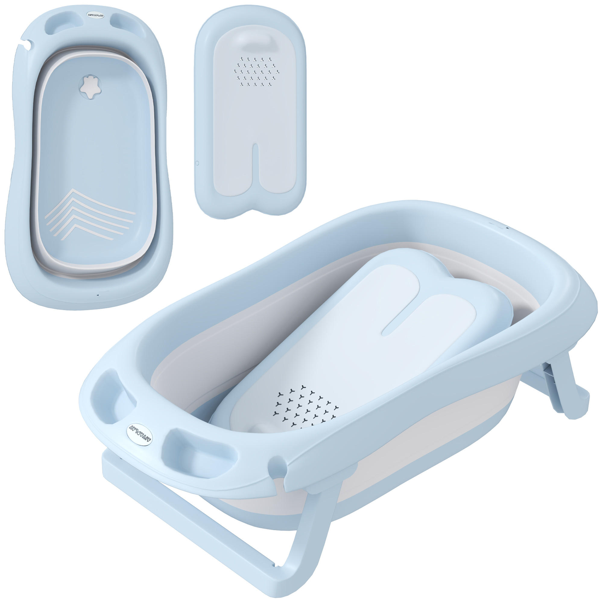 BABYWANNE, Kunststoff, TPE, Hellblau - Hellblau, Kunststoff (48/83cm) - AIYAPLAY