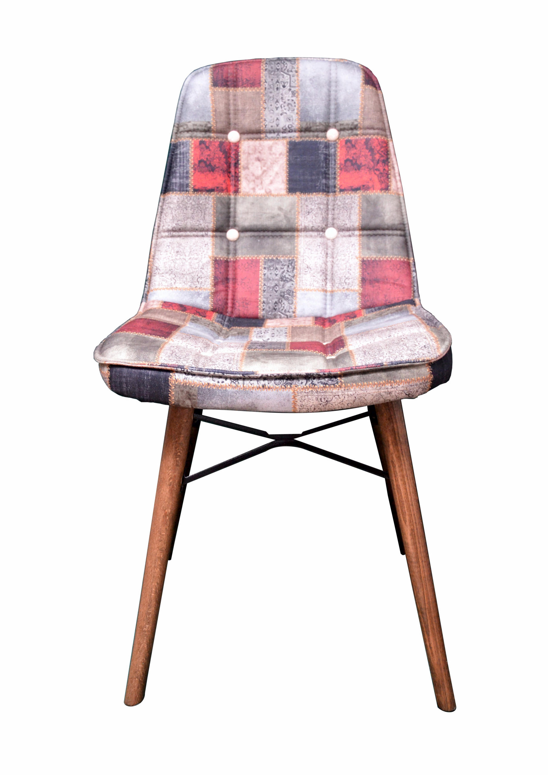 STUHL DENVER mit Holzbeinen - Multicolor/Grau, Holz/Textil (46/85/46cm) - Stuhlmann