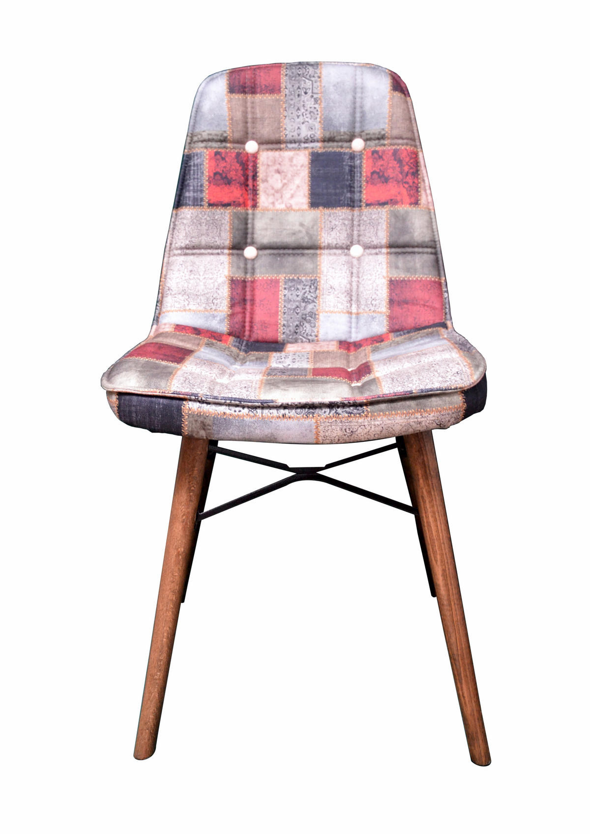 STUHL DENVER mit Holzbeinen - Multicolor/Grau, Holz/Textil (46/85/46cm) - Stuhlmann