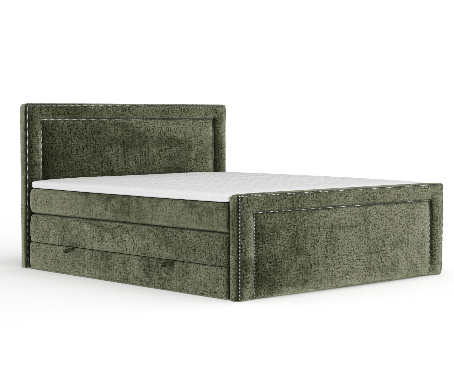 BOXSPRINGBETT Luxora Olivenfarbe 160/200 cm - Schwarz/Olivgrün, Holz/Holzwerkstoff (160/200cm) - Maison de Reve
