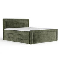 BOXSPRINGBETT Luxora Olivenfarbe 140/200 cm - Schwarz/Olivgrün, Holz/Holzwerkstoff (140/200cm) - Maison de Reve