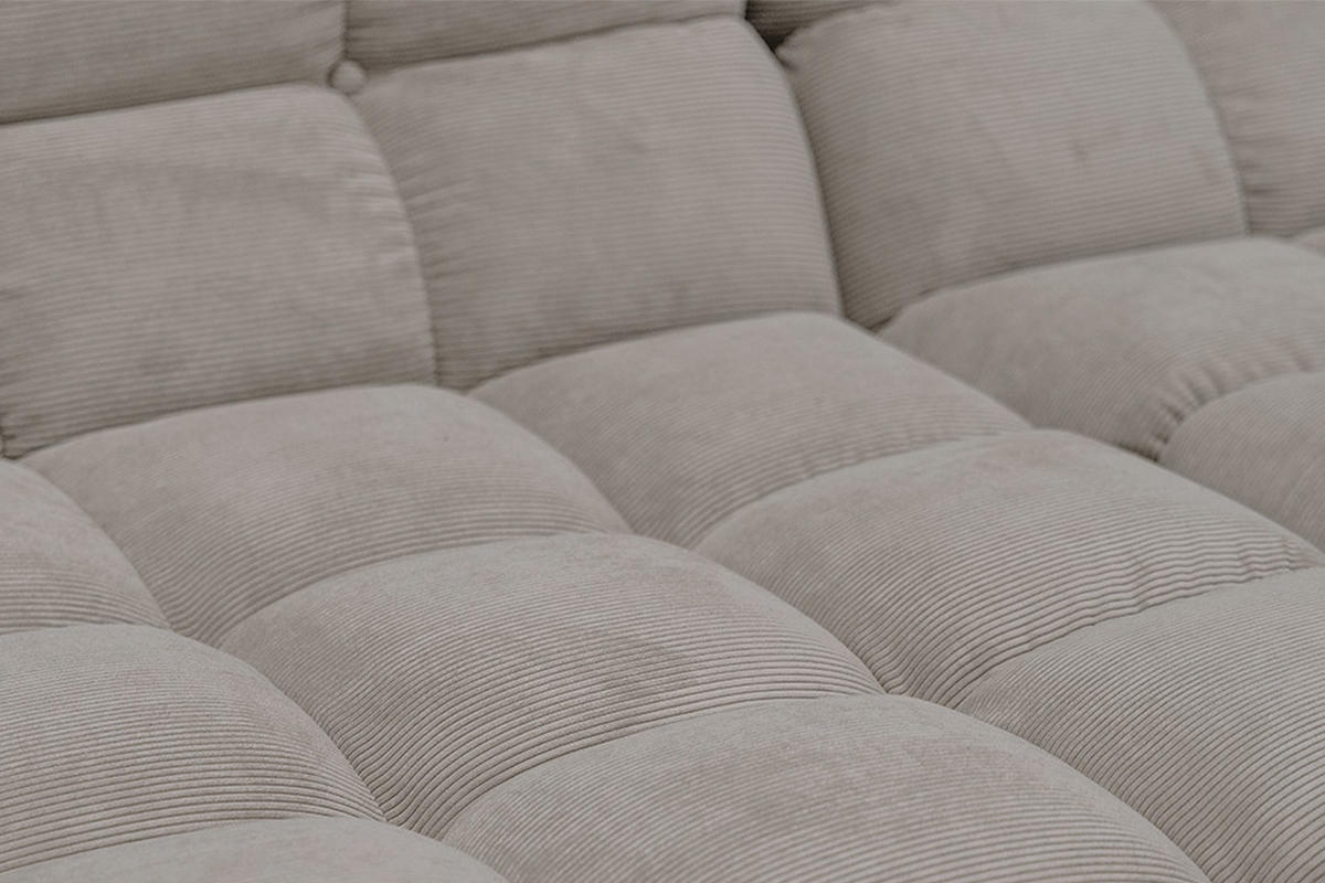 SITZGRUPPE VIVIEN 3ER SET Grau Cord - Grau, Kunststoff/Textil (359/85/510cm) - KAWOLA