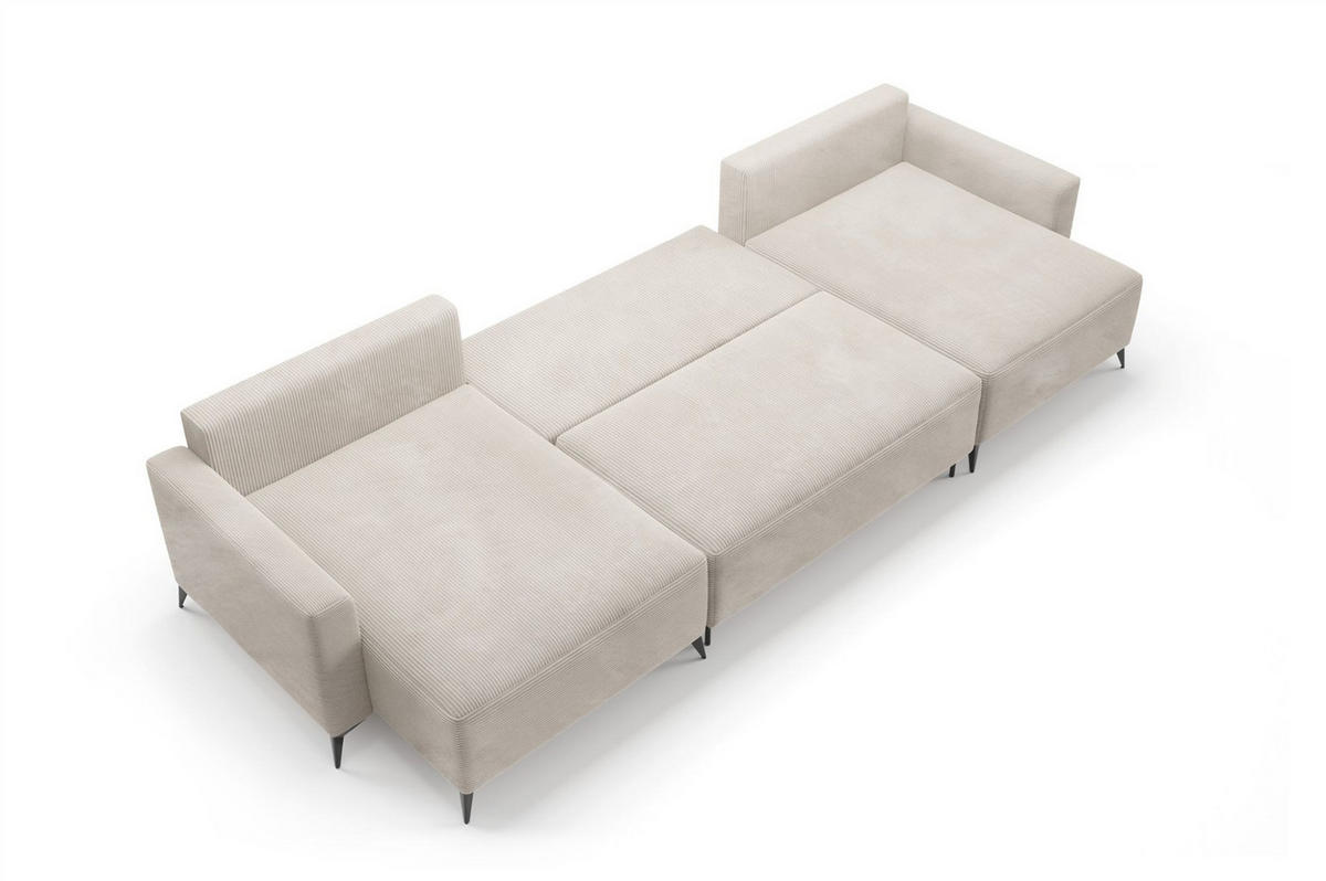 WOHNLANDSCHAFT Silves - Weiß, Holzwerkstoff/Textil (382/81/148cm) - Fun Möbel