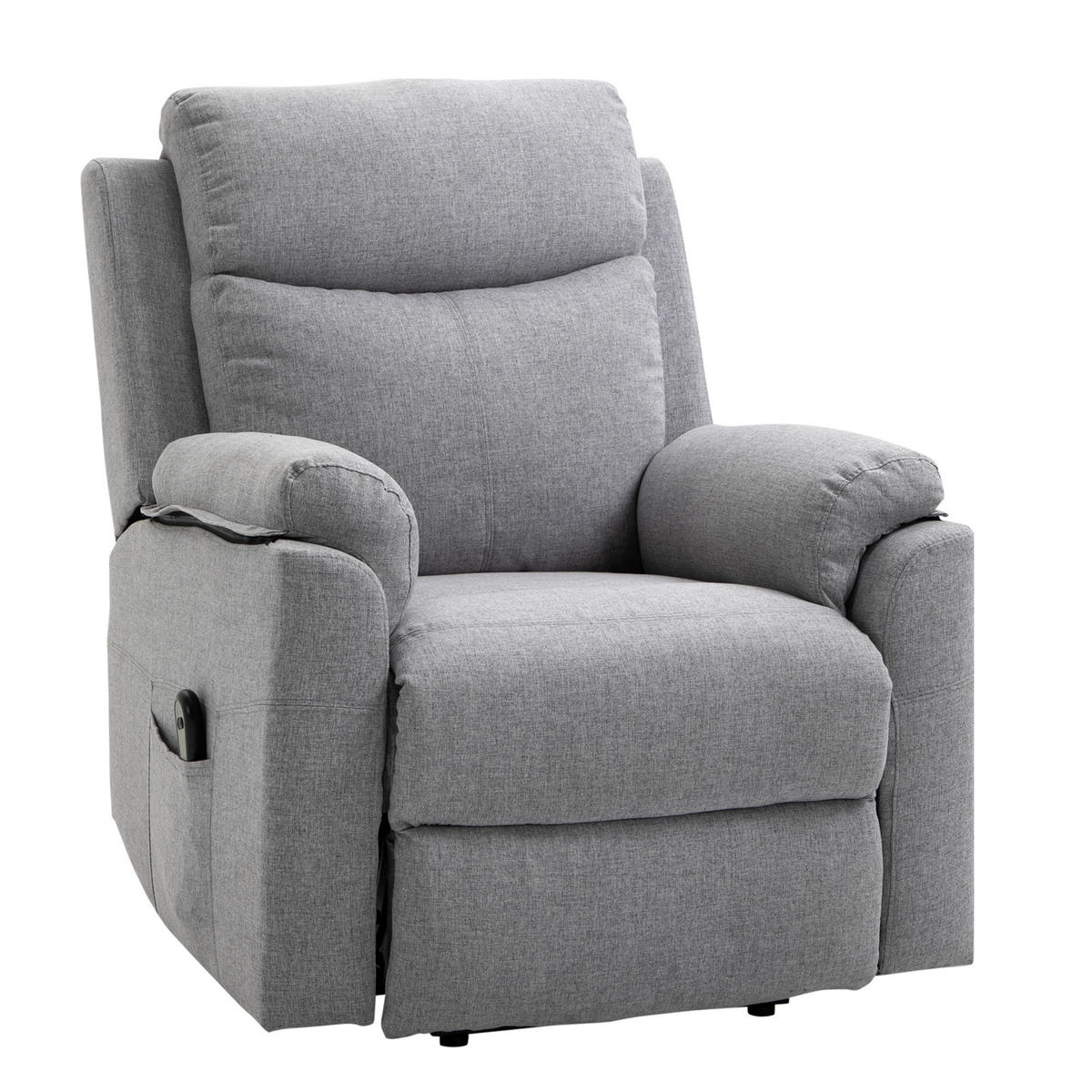 RELAXSESSEL DE-06361 Mit Aufstehilfe, elektrisch, 160° neigbar, Taschenfederkern Grau - Grau, Metall (89/102/83cm) - ComfortXL