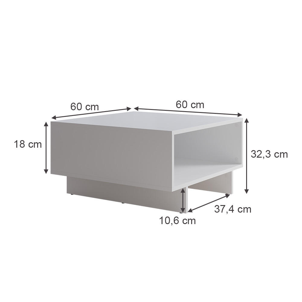 COUCHTISCH Luka Weiß 60 x 60 cm - Weiß, Holzwerkstoff (60/60/32.3cm) - Vicco