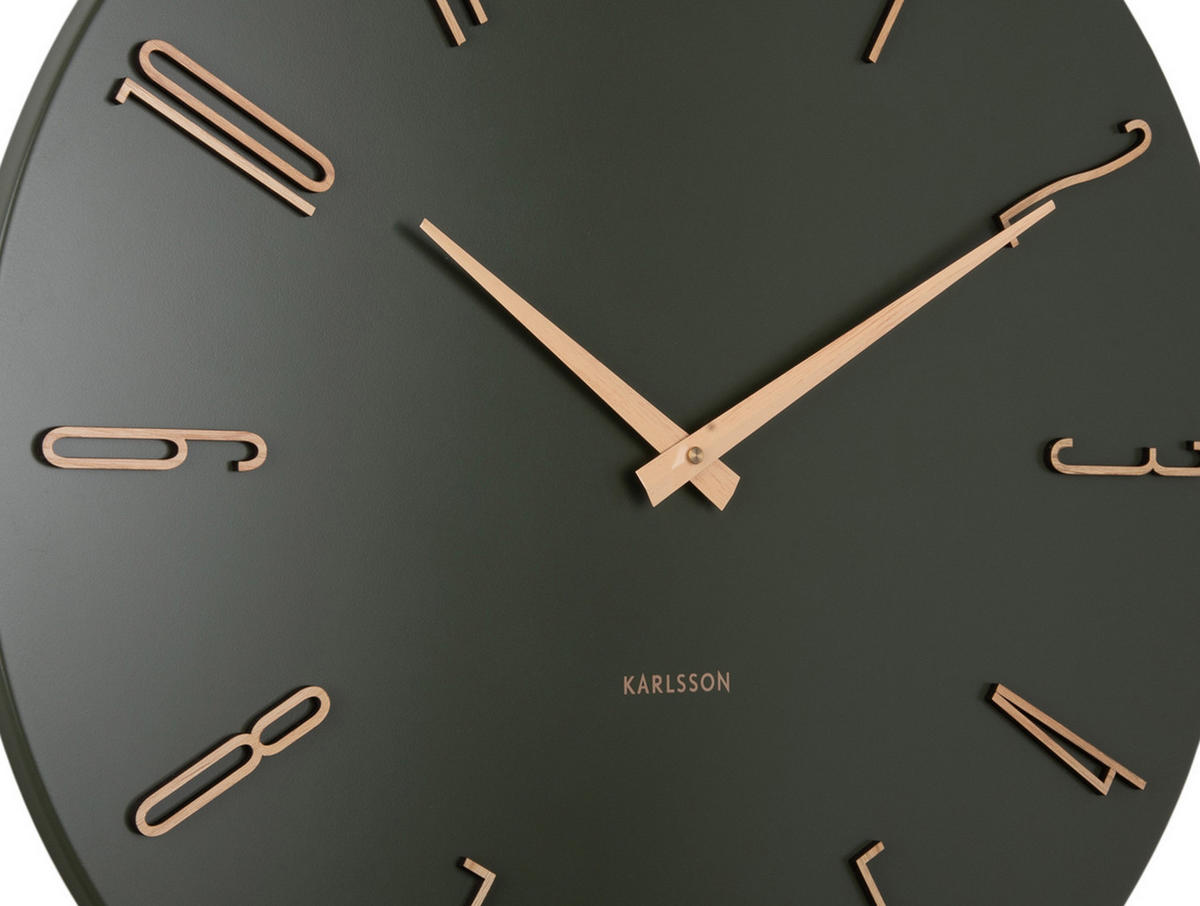 WANDUHR Esmerado Grün 2.5/60/60 cm - Grün, Metall (60/60/2.5cm) - Karlsson