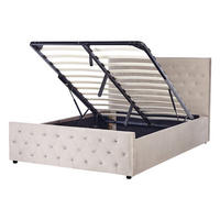 BETT mit Stauraum 140/200 cm Taupe Amiens - Taupe, Textil (140/200cm) - Beliani