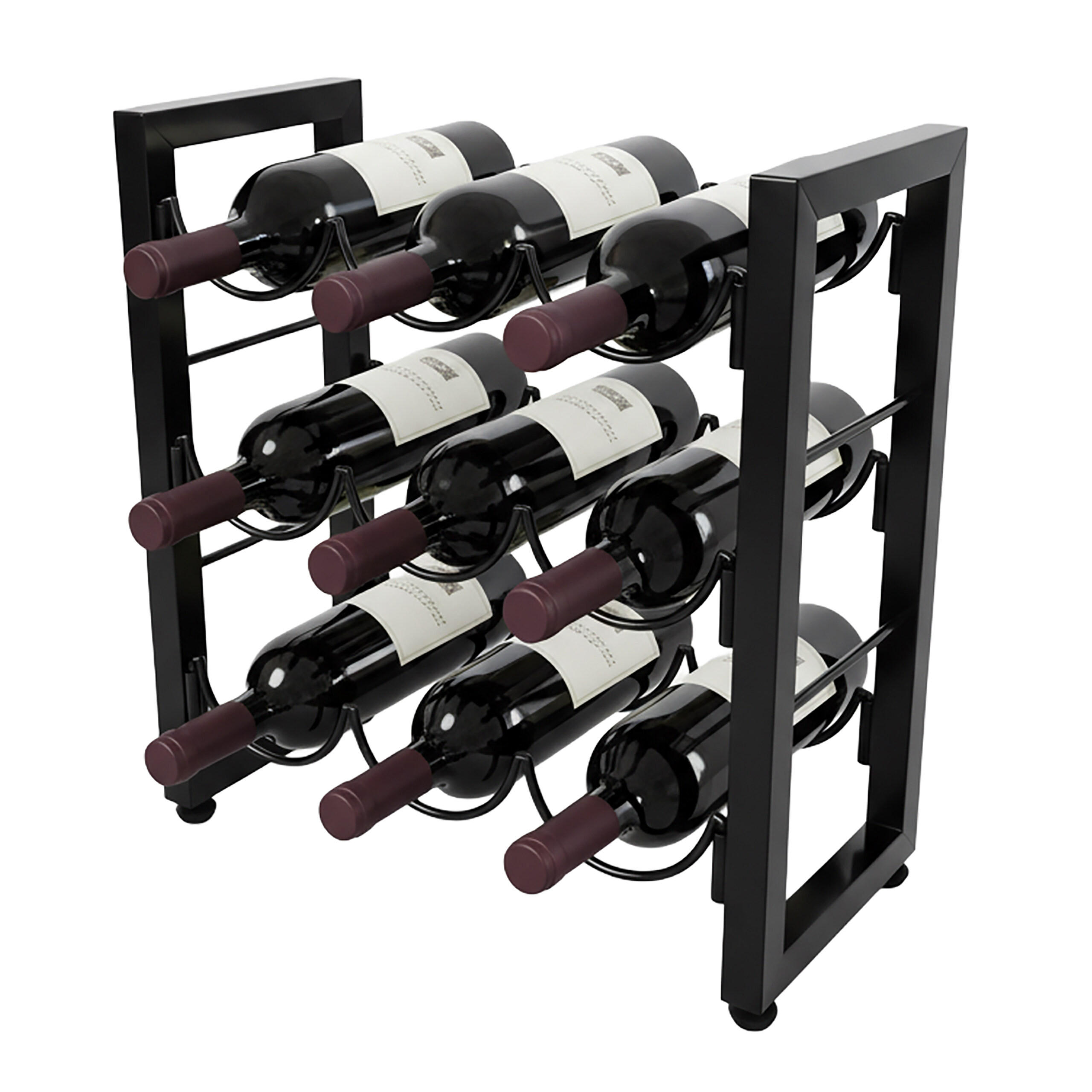 WEINREGAL - Schwarz, Metall (35/36/17cm) - Relaxdays