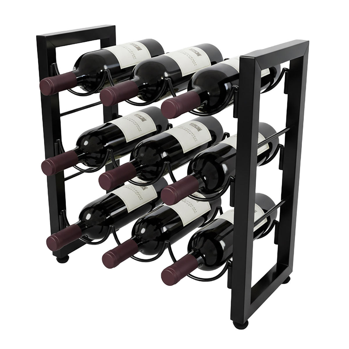 WEINREGAL - Schwarz, Metall (35/36/17cm) - Relaxdays