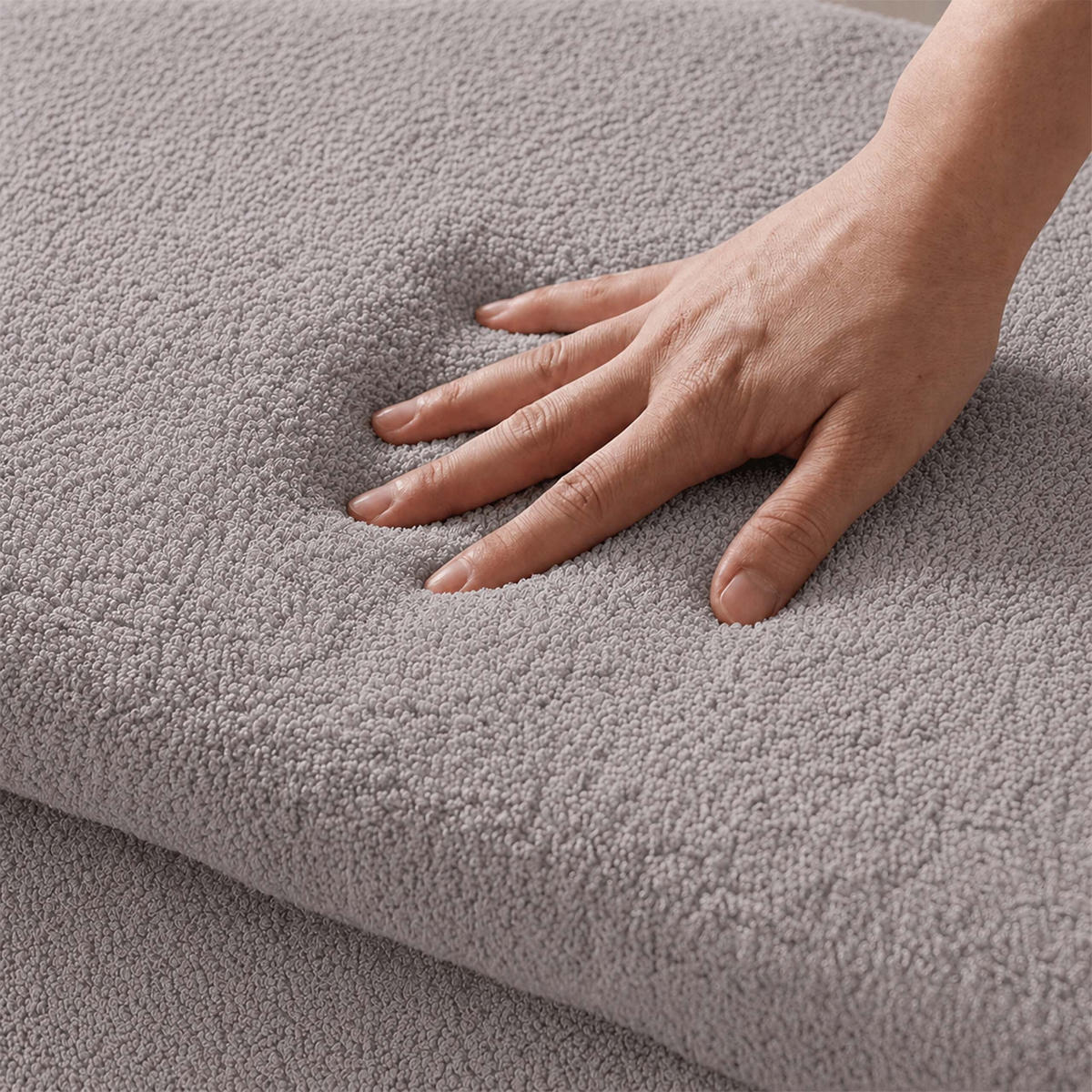 LAVICE Světle šedá s úložným prostorem teddy čalounění 76 cm - šedá, kompozitní dřevo/textil (76/38/38cm) - Relaxdays