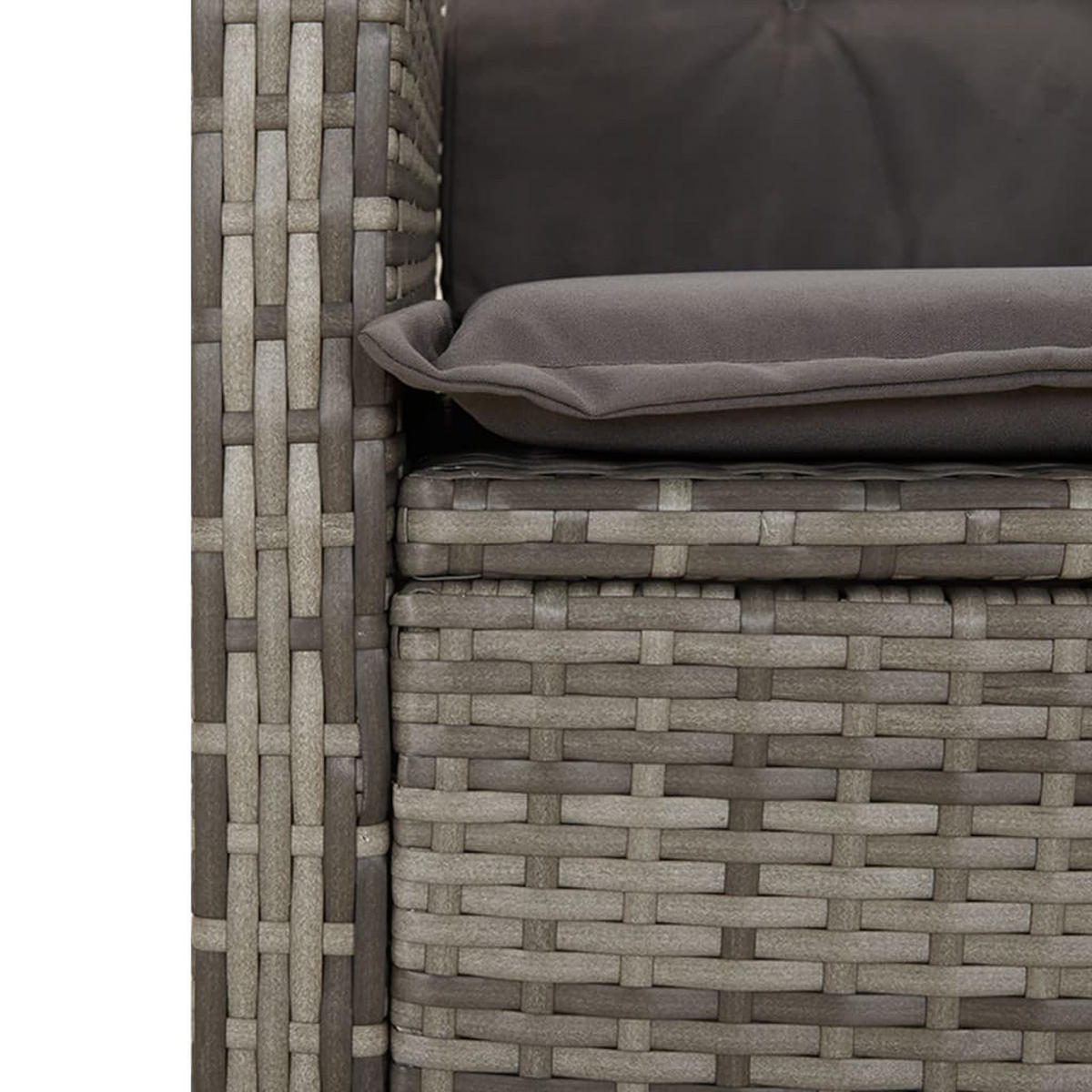 GARTENSESSEL Verstellbar Mit Kissen Grau Poly Rattan - Grau, Kunststoff (57/93/58.5cm) - vidaXL